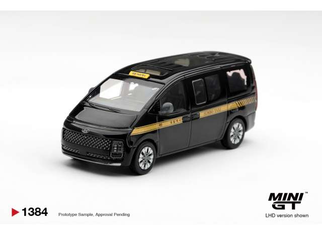 Hyundai Staria TAXI, black/gold 1:64 Mini GT Model (MGT01384-L) – ETA. May/June 2027