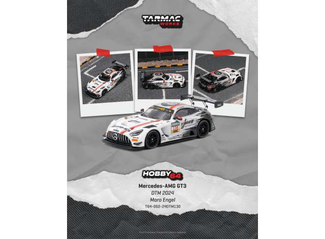 2024 Mercedes-Benz AMG GT GT3 #130 Maro Engel DTM Championship, white/black 1:64 Tarmac Works Model (TC-T64-062-24DTM130) – ETA. June/July