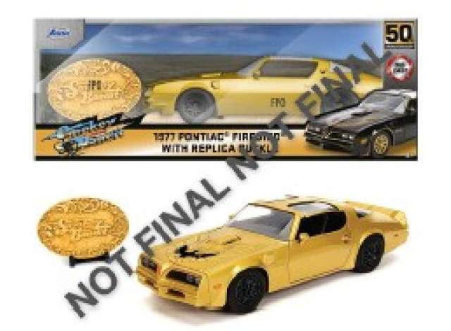1977 Pontiac Firebird *Smokey and the Bandit*, gold 1:24 Jada Model (JADA9338050314SD0) – ETA. April/May 2027