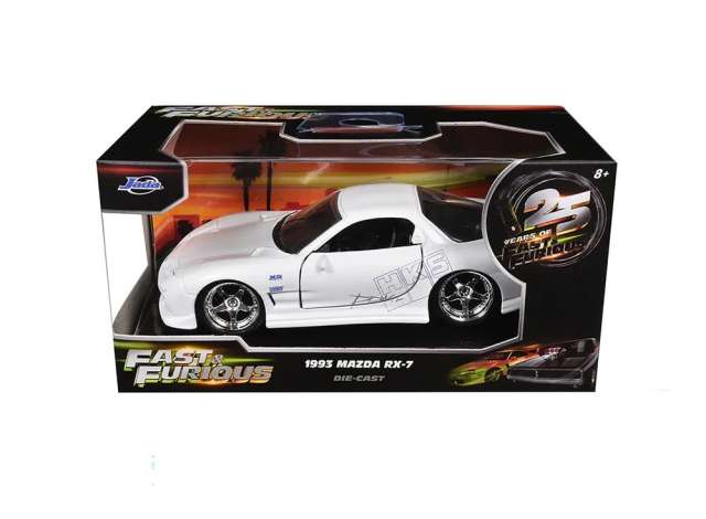 1993 Mazda RX-7 *Fast and Furious *, white 1:32 Jada Model (JADA32588) – ETA. February/March 2027