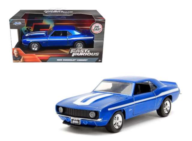 1969 Chevrolet Camaro *Fast & the Furious*, glossy blue 1:32 Jada Model (JADA34443) – ETA. April/May 2027