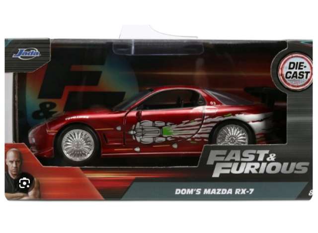 1993 Mazda RX-7, red/silver 1:32 Jada Model (JADA35400) – ETA. April/May 2027