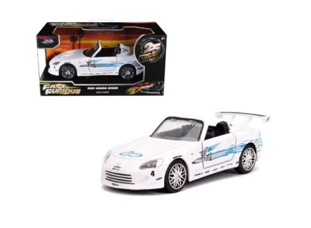 2001 Honda S2000 *Fast and Furious Legacy*, white/blue 1:32 Jada Model (JADA35629) – ETA. April/May 2027