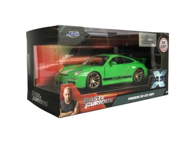 Porsche 911 GT3 RS 997 *Fast and Furious*, green 1:32 Jada Model (JADA35693) – ETA. April/May 2027