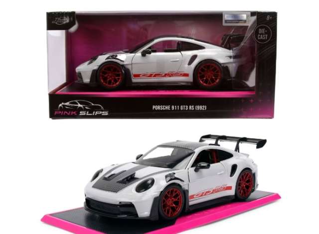 Porsche 911 GT3 RS (992) *Pink Slips*, white/red 1:24 Jada Model (JADA36046) – ETA. April/May 2027