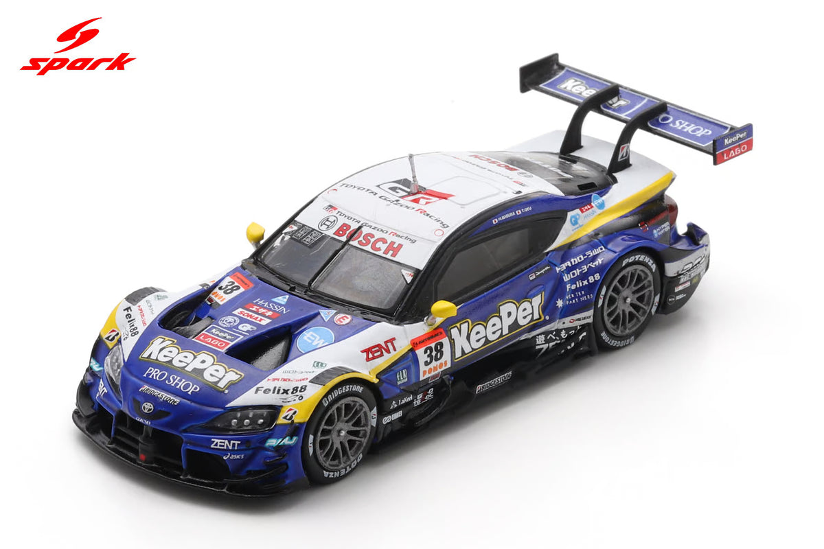 KeePer Cerumo GR Supra TGR Team KeePer Cerumo #38 GT500 Super GT 2025 Ishiura/Oyu 1:64 Spark Model (view 4)