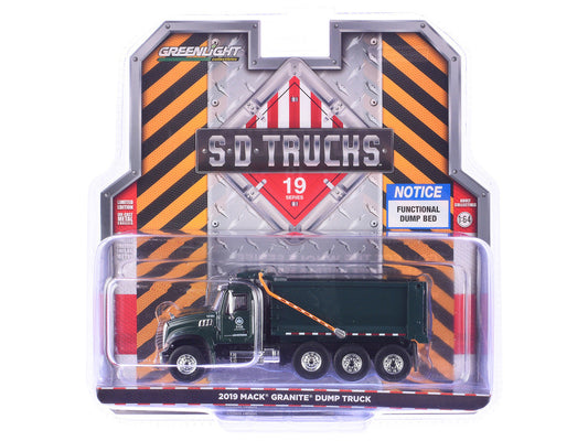 THIS ITEM IS AVAILABLE TO ORDER FROM OUR SUPPLIER - 1:64 GREENLIGHT GL45190-C S.D. TRUCKS SERIES 19 - 2019 MACK GRANITE DUMP TRUCK - NEW YORK CITY DEPARTMENT OF PARKS AND RECREATION