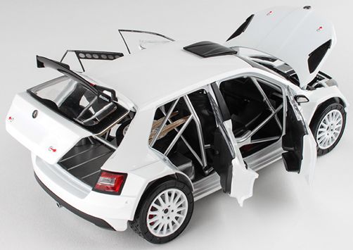 Available To Order – Skoda Fabia III R5 2015 White 1:18 Abrex Model (ABR 118X605E)