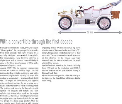Available to Order – Dixi R8/16 Ps Doppelphaeton White 1:43 Autocult Model (ATC 01018)