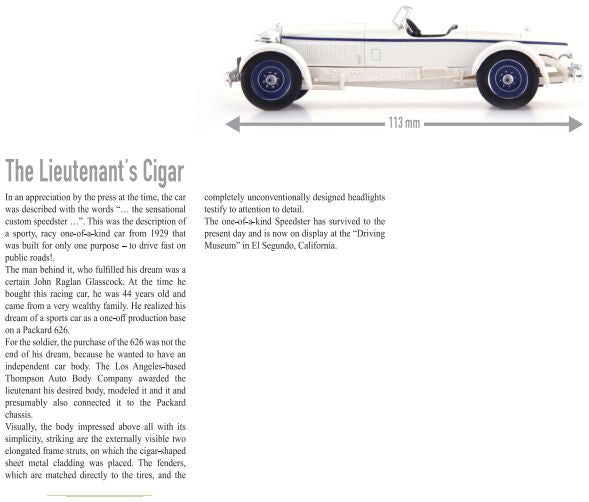 Available to Order – Packard 6th Series Thomspson Special White 1:43 Autocult Model (ATC 02032)