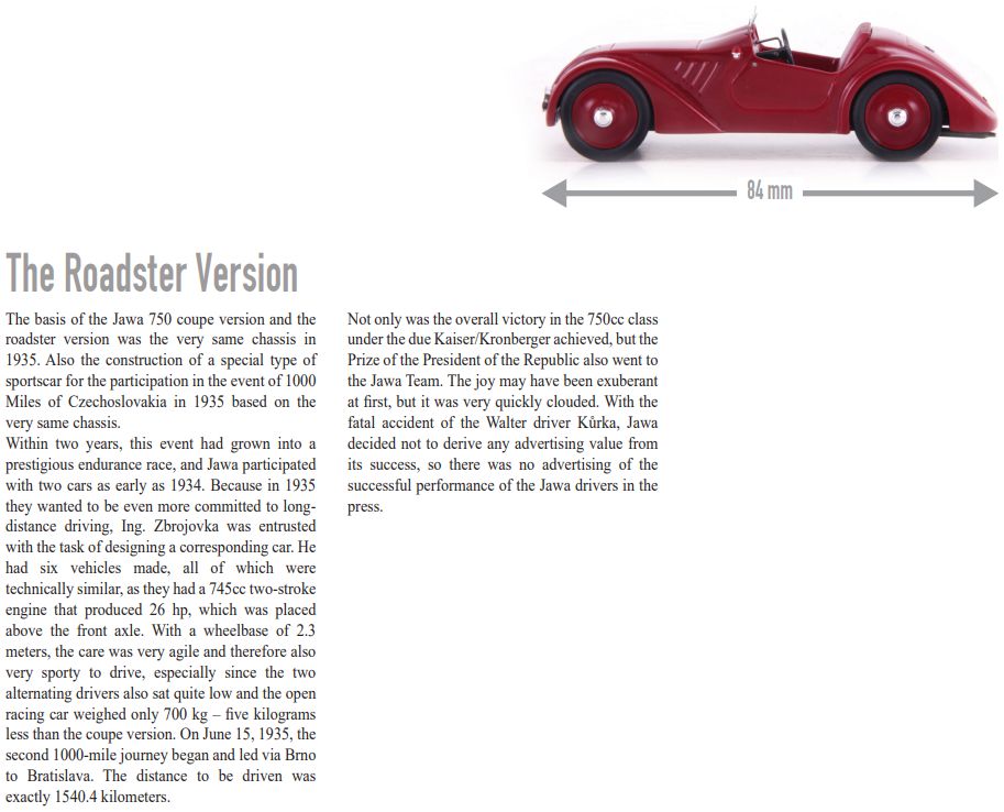 Available to Order – Jawa 750 Roadster Dark Red 1:43 Autocult Model (ATC 02035)