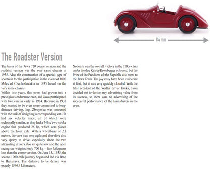 Available to Order – Jawa 750 Roadster Dark Red 1:43 Autocult Model (ATC 02035)
