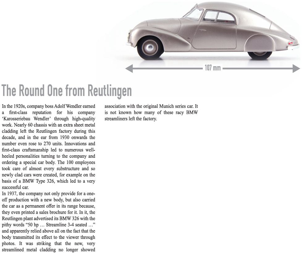 Available To Order – BMW 326 Streamliner Wendler Silver Metallic 1:43 (ATC 04042)