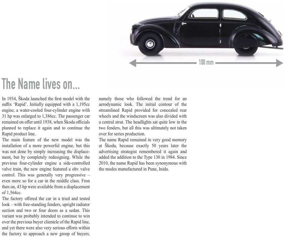 Available to Order – Skoda Rapid OHV Prototype Black 1:43 (ATC 04045)