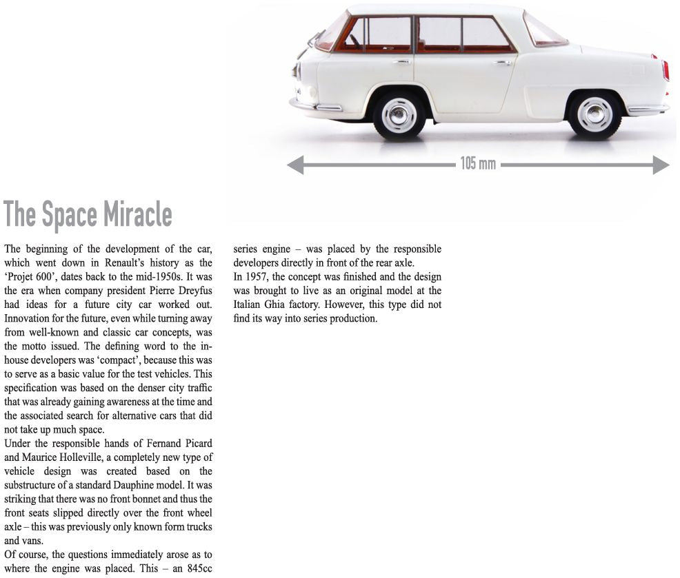 Available to Order – Renault Projet 600 White 1:43 (ATC 06061)