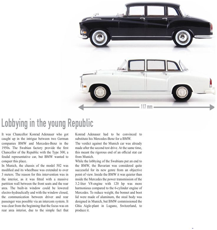 Available To Order – BMW 505 Pullmann Ghia Aigle White 1:43 (ATC 06063-2)