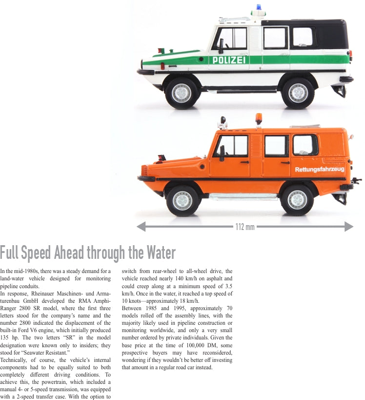 RMA Amphi Ranger 2800 SR 'Polizei' 1:43 AutoCult Model (view 5)