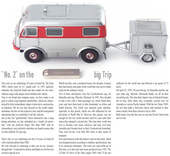 Anniversary Set Tatra T805/Trailer/ USB-Stick '10 Years of Autocult' Yearbook 1:43 AutoCult Model (view 6)