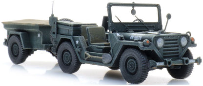 M151 Jeep + M416 Trailer Forest Green (US) Ready-Made, Painted 1:87 Artitec Model (view 2)