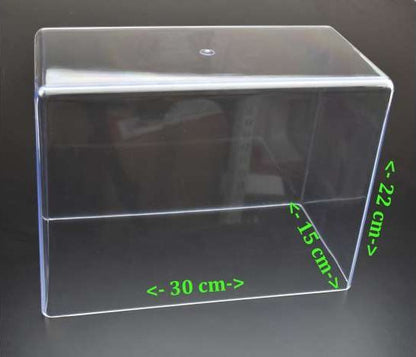Clear display case, tall (top only) Ideal for construction vehicles 30x15x22cm 1:32 – diecast model (view 2)