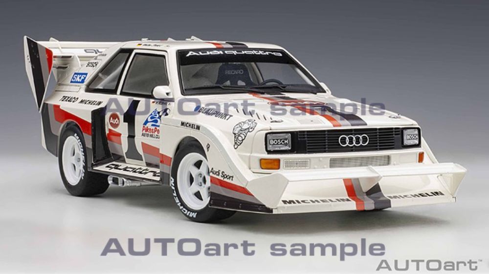 Available To Order – Audi Quattro S1 Pikes Peak Winner 1987 Rohrl #1 (Full Openings) 1:18 (AUT 88700)