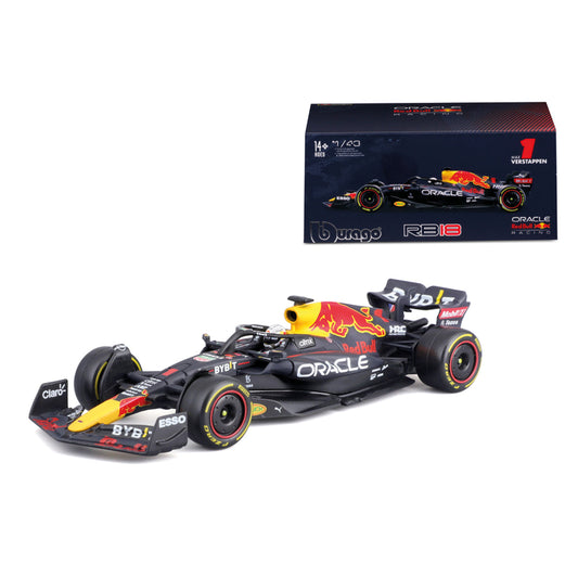 1:43 Burago Red Bull Racing 2022 RB18 #1 Max Verstrappen with Helmet 38062V