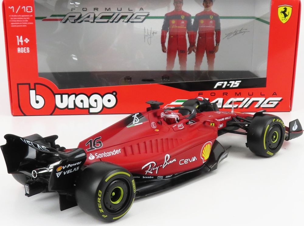 Available To Order – Ferrari F1-75 #16 2022 Charles Leclerc Scuderia Ferrari-Yellow Wall(medium) Tyres 1:18 (BUR 16811LE)
