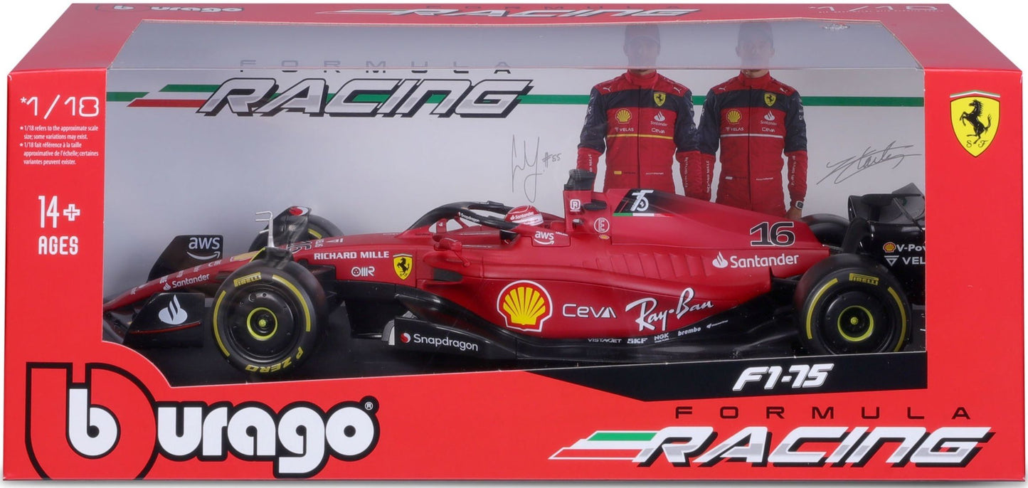 Available To Order – Ferrari F1-75 #55 2022 Carlos Sainz Scuderia Ferrari -Yellow Wall Medium Tyres 1:18 (BUR 16811S)
