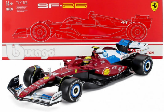 Available To Order – Ferrari F1 SF-25 Team Scuderia Ferrari #44 Miami GP 2025 Lewis Hamilton w/Case 1:18 (BUR 16822-44-MIAMI)