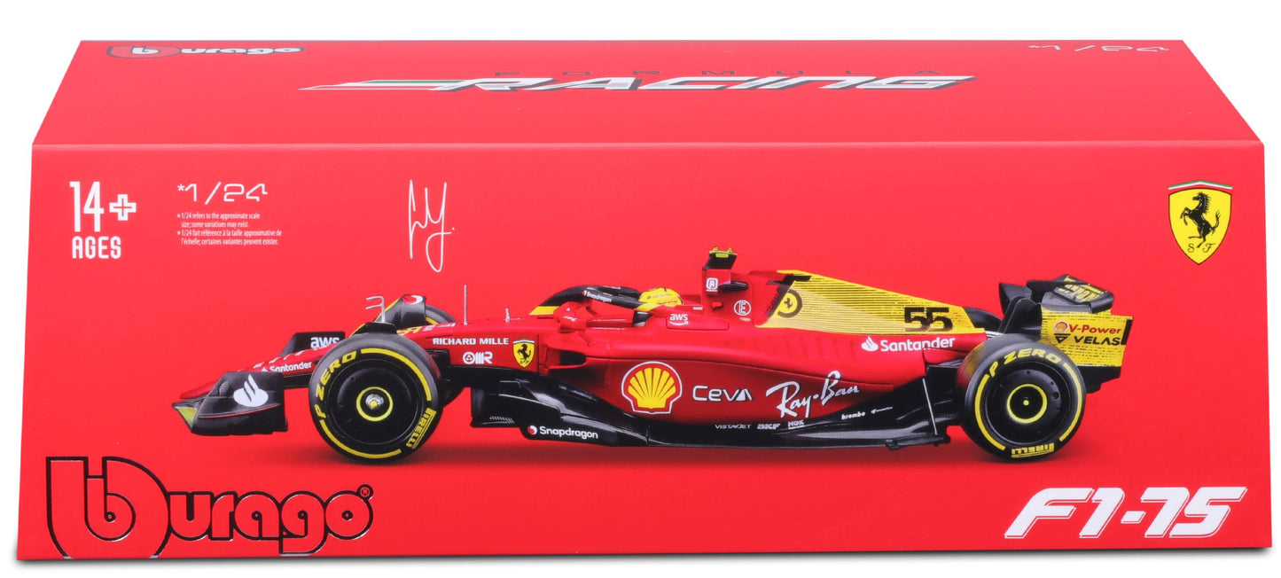 Available To Order – Ferrari F1-75 Monza 75th Anniversary 2022 #55 Carlos Sainz 1:24 (BUR 26806S)
