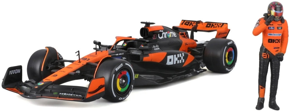 Available To Order – McLaren MCL38 F1 2024 Piastri w/Driver Figure 1:24 Bburago Model (BUR 28040P)