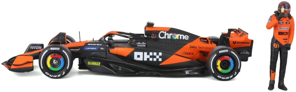Available To Order – McLaren MCL38 F1 2024 Piastri w/Driver Figure 1:24 Bburago Model (BUR 28040P)