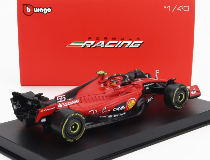 Available To Order – Ferrari F1 #55 Carlos Sainz 2023 Season Car w/Helmet & Case 1:43 (BUR 36835S)