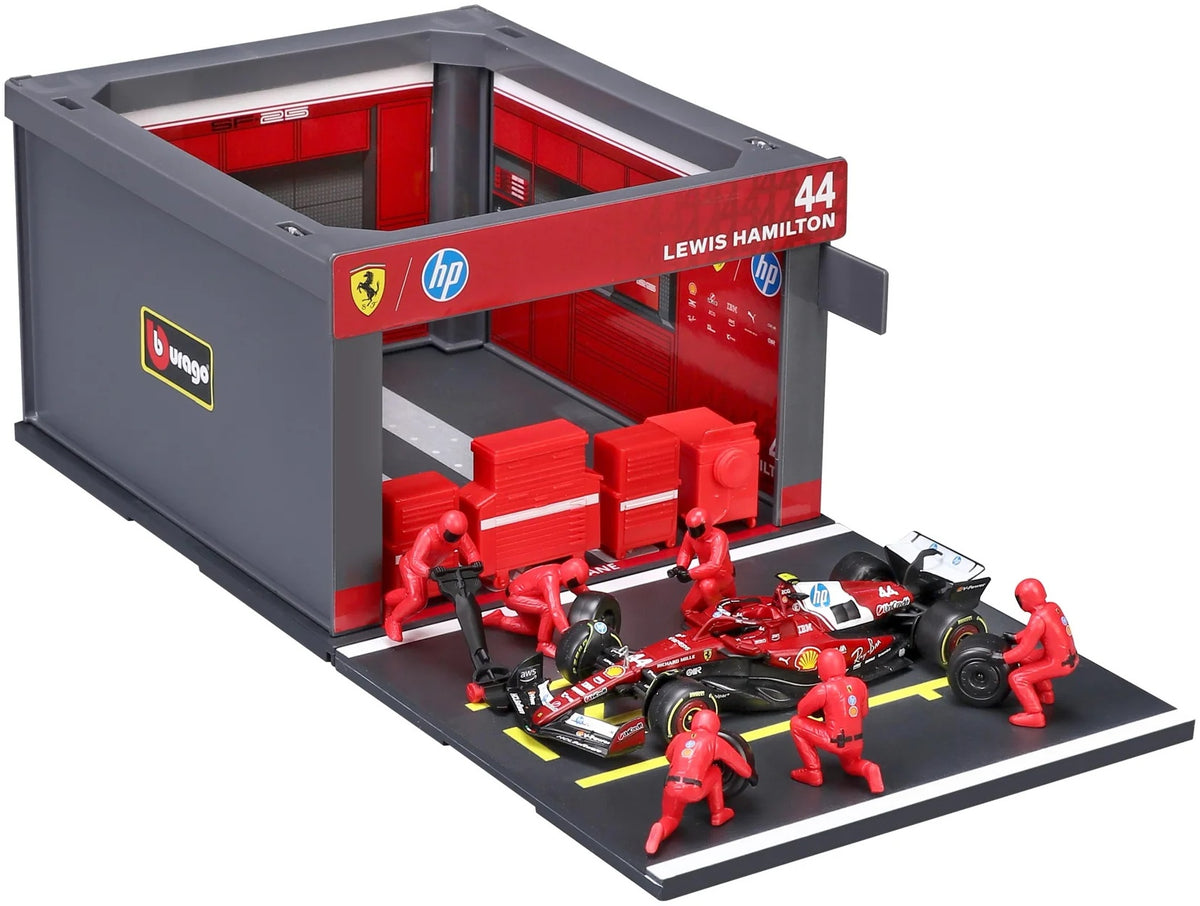 Available To Order – Ferrari SF-25 2025 Pit Pass Diorama Hamilton 1:43 Bburago Model (BUR 36865H)