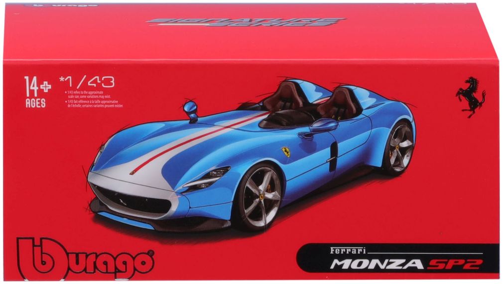 Ferrari Monza SP2 Convertible Light Blue White nose and centre stripe 1:43 – diecast model (view 2)