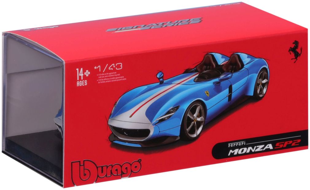 Ferrari Monza SP2 Convertible Light Blue White nose and centre stripe 1:43 – diecast model (view 3)