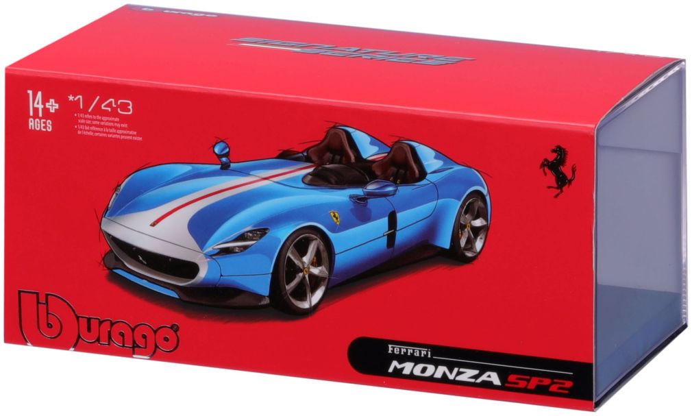 Ferrari Monza SP2 Convertible Light Blue White nose and centre stripe 1:43 – diecast model (view 4)