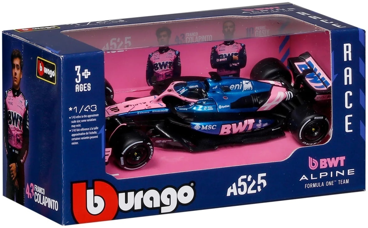 BWT Alpine A525 #10 Pierre Gasly 2025 1:43 Bburago F1 Model (BUR 38257G)