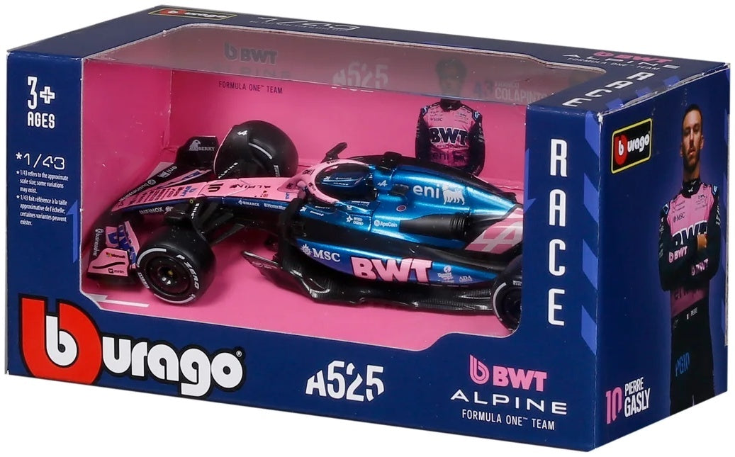 BWT Alpine A525 #10 Pierre Gasly 2025 1:43 Bburago F1 Model (BUR 38257G)