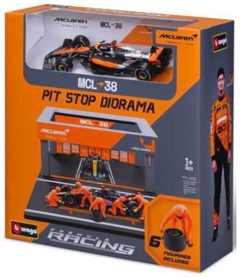 Available To Order – McLaren MCL 38 #81 Oscar Piastri 2024 Pit Pass Set 1:43 Bburago Model (BUR 38451P)
