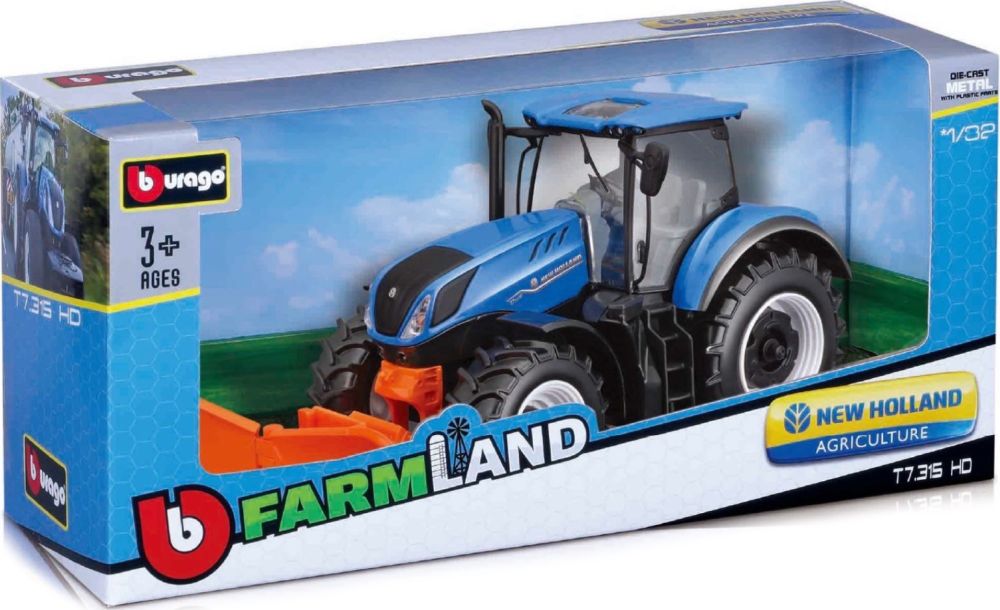 Available To Order – New Holland T7.315 HD Tractor + Front Loader and Subframe 1:32 Bburago Model (BUR 44083)