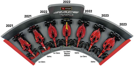 Available To Order – Ferrari 7 Car Set 2021 SF21/2022 F1-75 /2023 SF-23 1:43 Bburago Model (BUR FERRARIF1SET01)