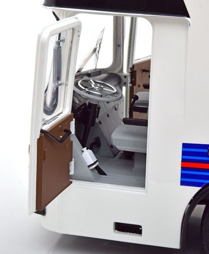 Mercedes O317 Porsche Race Transporter Martini 1968 White 1:18 – diecast model (view 2)
