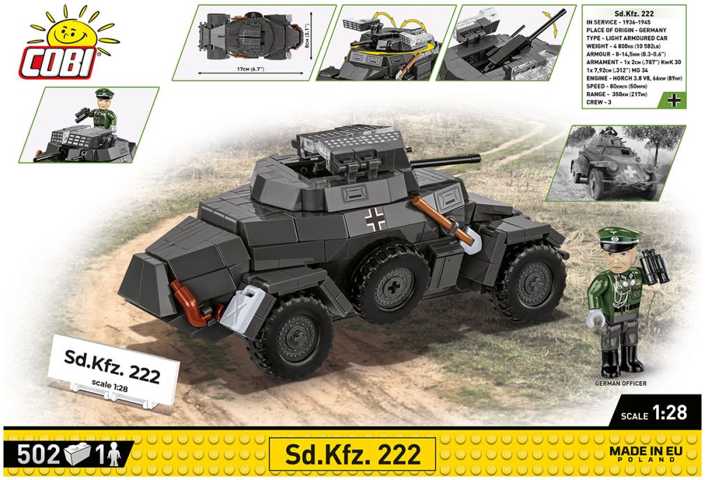 Available to Order – SD.KFZ.222 WWII (502 pcs) (COB 2657)