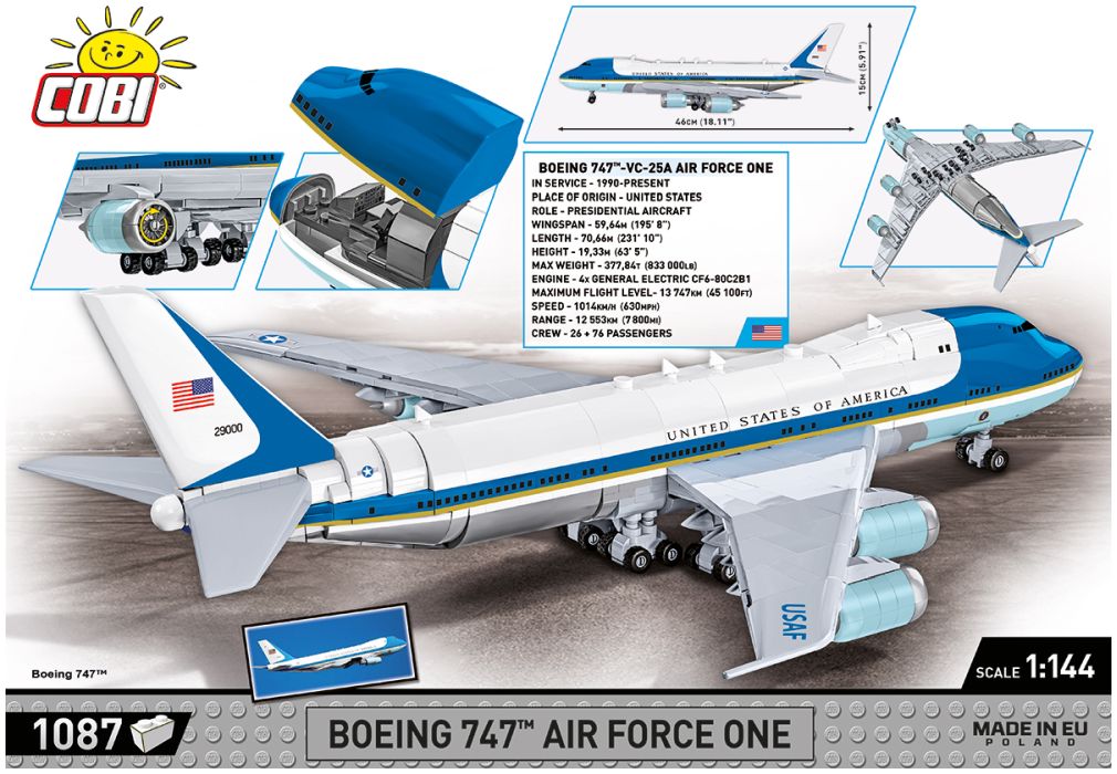 Available to Order – Boeing 747 Air Force One (1050 pcs) (COB 26610)