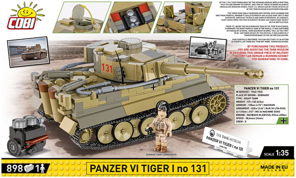 Available to Order – Tiger I #131 WWII (896 pcs) (COB 3123)