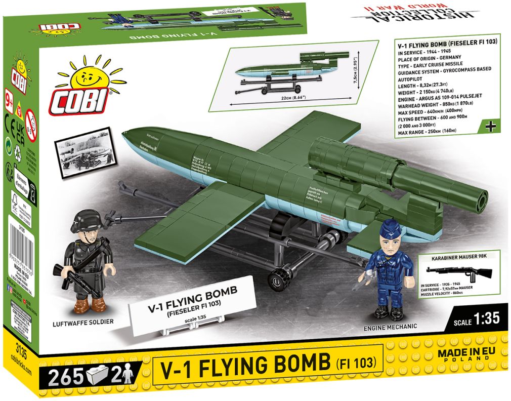 Available to Order – V-1 Flying Bomb (FI 103) WWII (265 pcs) 1:35 (COB 3135)