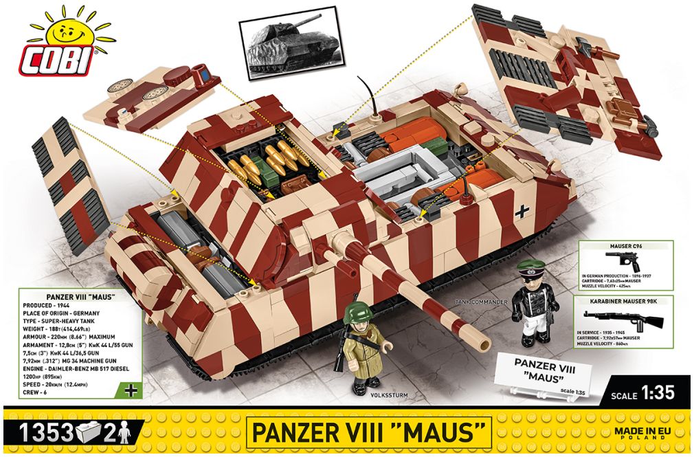 Available to Order – Panzer VIII Maus WWII (1342 pcs) (COB 3138)
