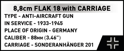 Available To Order – 8.8 cm Flak 18 with Carriage (357 Pcs) (COB 3140)