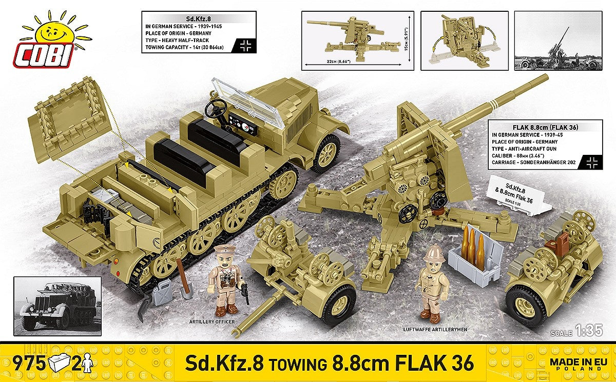 Available to Order – Sd.Kfz.8 Towing 8.8 cm Flak 36 (1001 Pcs) (COB 3143)